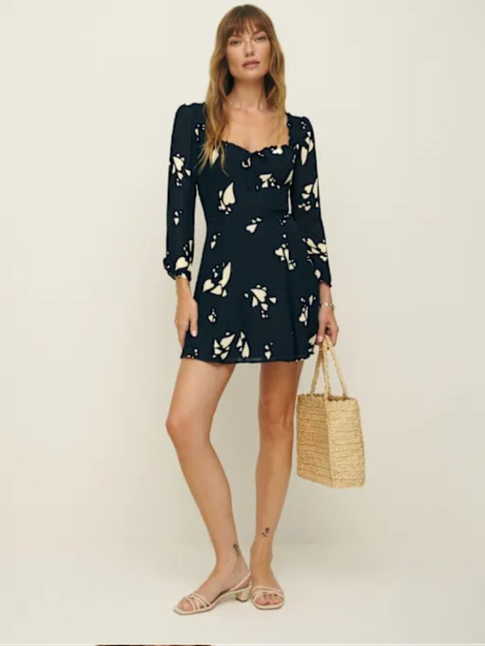 Reformation Remi Dress Blue - Size 8